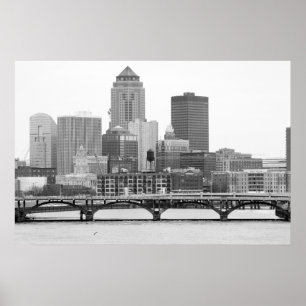 Des&moines i B&W Poster