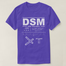 Des Moines Internationell flygplats DSM T-Shirt