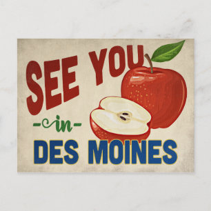 Des Moines Iowa Apple - Vintage resor Vykort