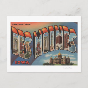Des Moines, Iowa (Capital Byggnad) Vykort