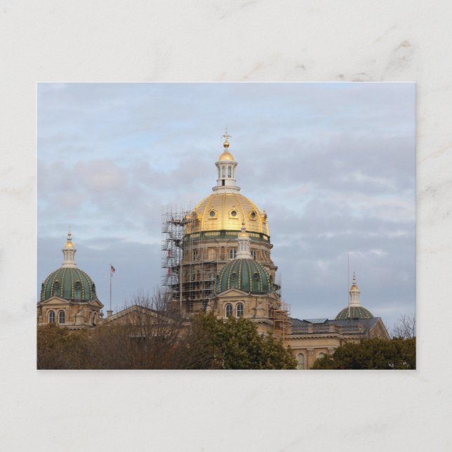 Des Moines, Iowa - Capitolium Vykort (Framsida)