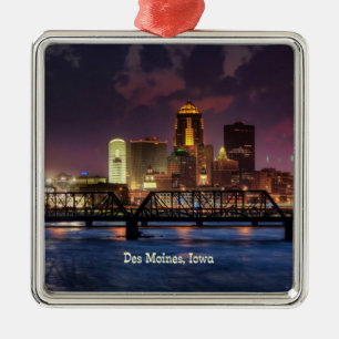 Des Moines, Iowa cityscape Julgransprydnad Metall