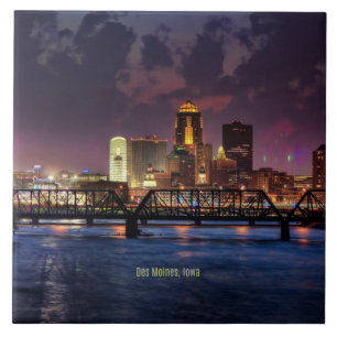 Des Moines, Iowa cityscape Kakelplatta
