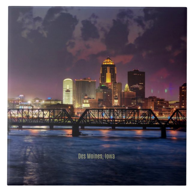 Des Moines, Iowa cityscape Kakelplatta (Framsidan)