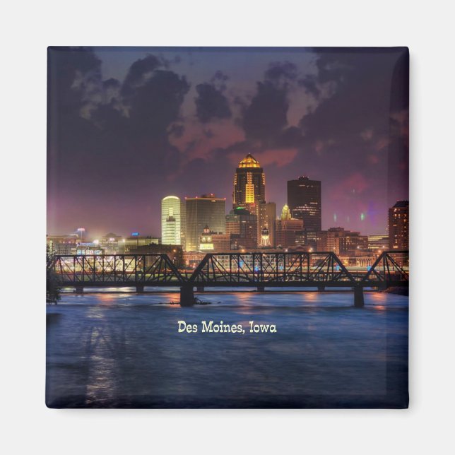Des Moines, Iowa cityscape Magnet (Framsidan)