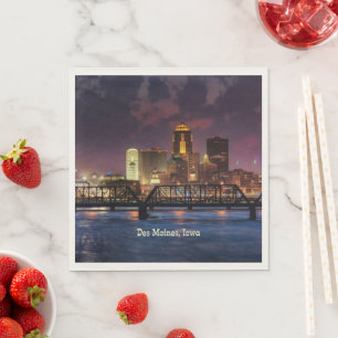 Des Moines, Iowa cityscape Pappersservett