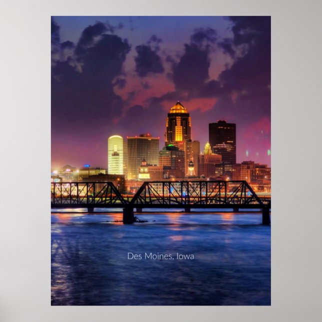 Des Moines, Iowa cityscape Poster (Framsidan)