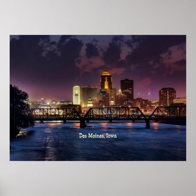 Des Moines, Iowa cityscape Poster (Framsidan)