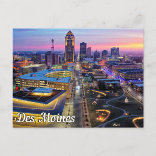 Des Moines, Iowa, Förenade Stater Helg Vykort