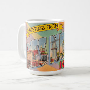 Des Moines Iowa Hälsningar Postkort Mugg