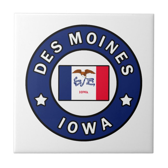 Des Moines Iowa Kakelplatta (Framsidan)