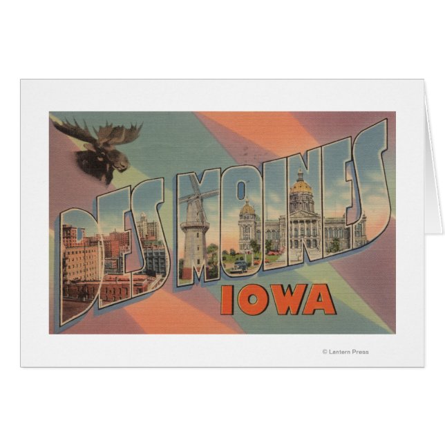 Des Moines, Iowa (Moose Head) Hälsningskort (Framsidan Horizontal)