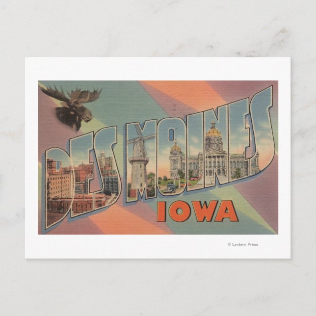 Des Moines, Iowa (Moose Head) Vykort (Framsida)