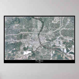 Des Moines Iowa satellit- affisch