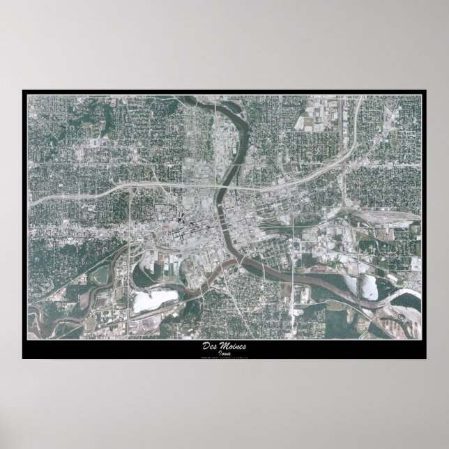 Des Moines, Iowa-satellitposter Poster (Framsidan)