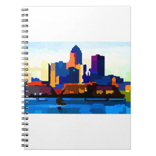 Des Moines Iowa Skyline Anteckningsbok