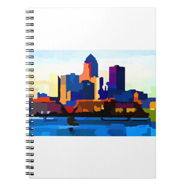 Des Moines Iowa Skyline Anteckningsbok (Framsidan)
