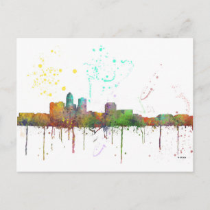 DES MOINES IOWA SKYLINE VYKORT