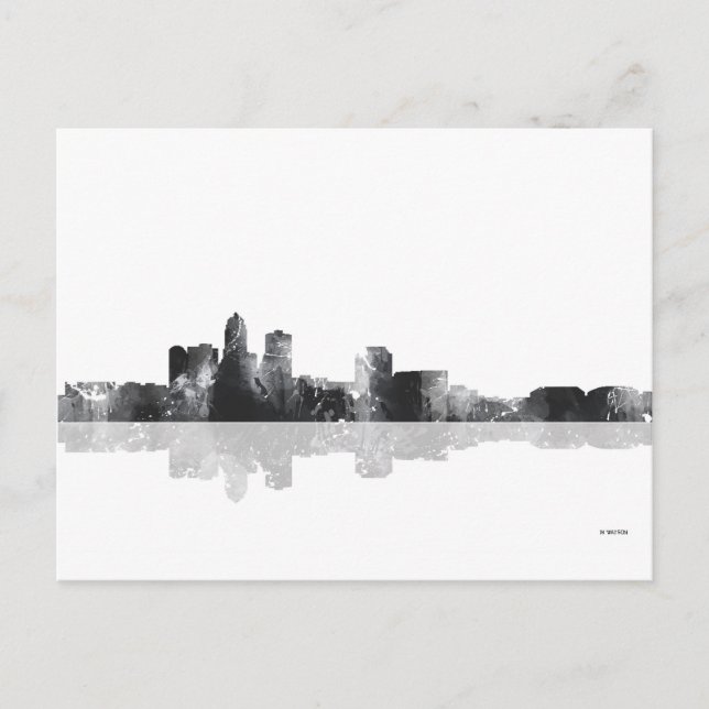 DES MOINES, IOWA SKYLINE VYKORT (Framsida)