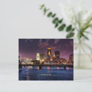 Des Moines, Iowa stadsbildsfoto Vykort