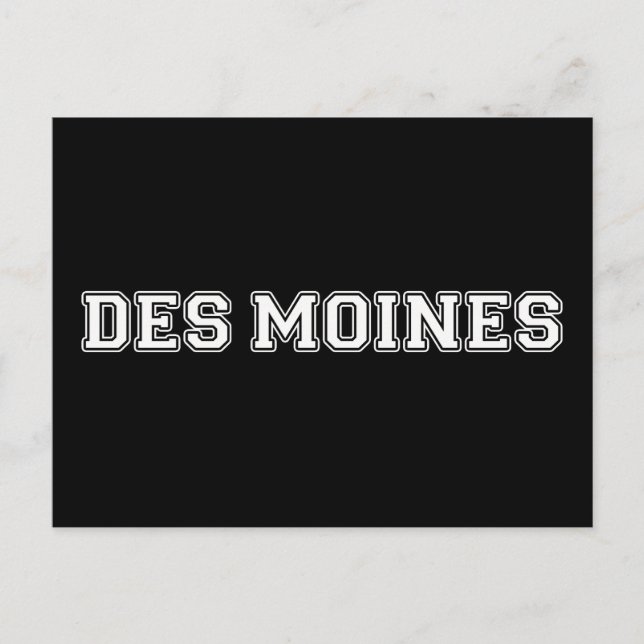 Des Moines Iowa Vykort (Framsida)