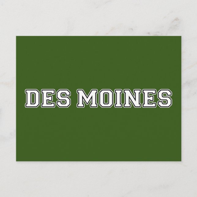 Des Moines Iowa Vykort (Framsida)