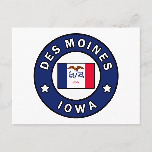 Des Moines Iowa Vykort (Framsida)