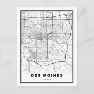 Des Moines Karta Vykort