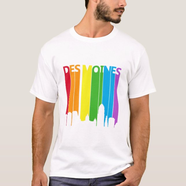 Des Moines Rainbow T Shirt (Framsida)