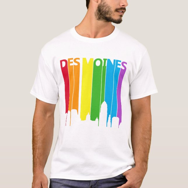 Des Moines Rainbow T-Shirt (Framsida)