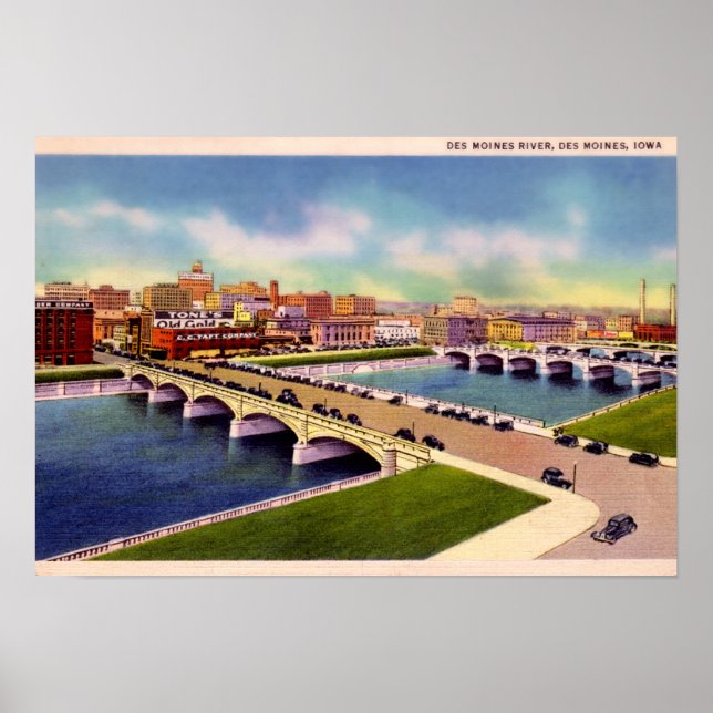 Des Moines River Des Moines, Iowa Poster (Framsidan)