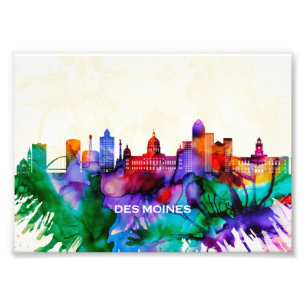Des Moines Skyline Fototryck