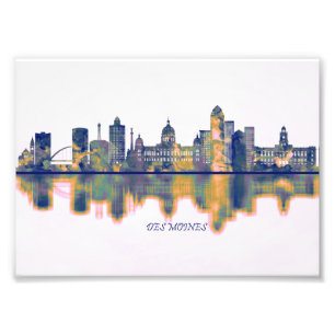Des Moines Skyline Fototryck