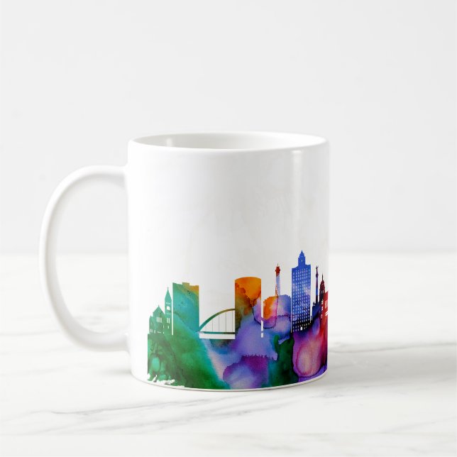 Des Moines Skyline Kaffemugg (Vänster)