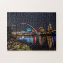 Des Moines skyline nattetid