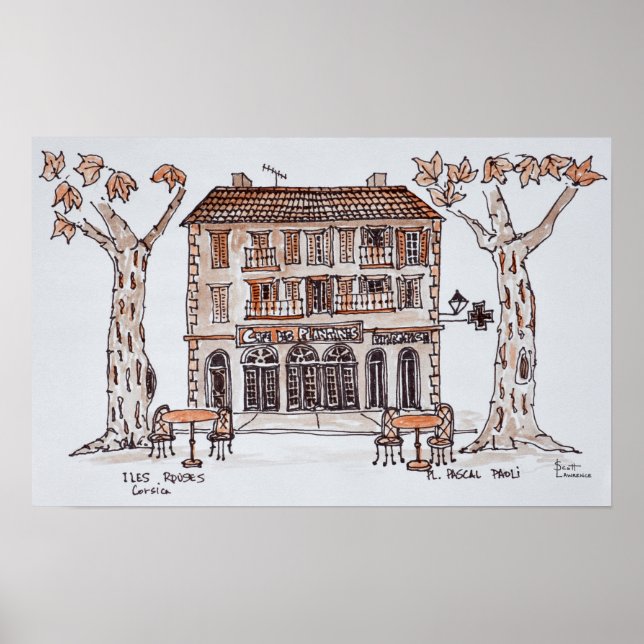 des platens, Ställe Paoli | L'Ile Rousse, Korsika Poster (Framsidan)