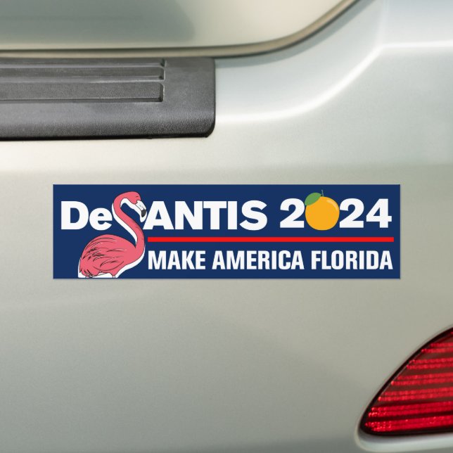 DeSantis 2024 Gör America Florida Flamingo Bildekal (På Bil)