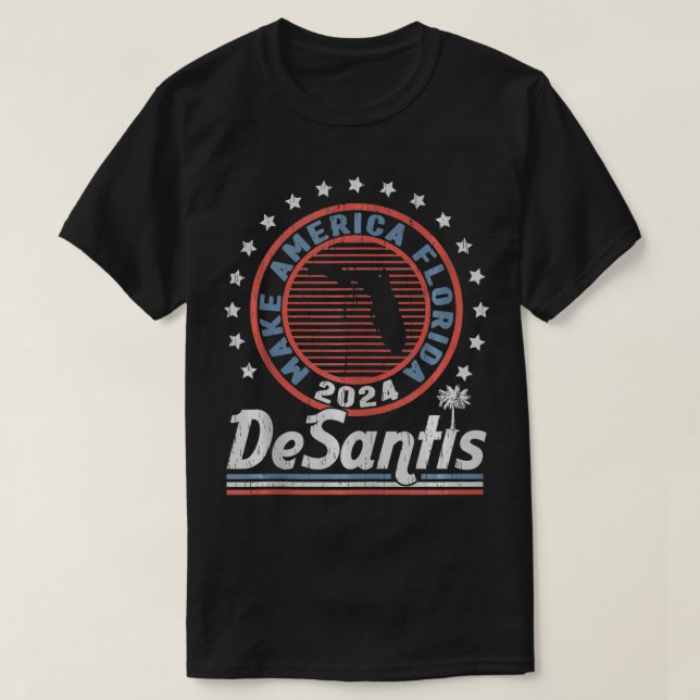 Desantis 2024 Gör Amerika Florida till politisk re T Shirt (Design framsida)