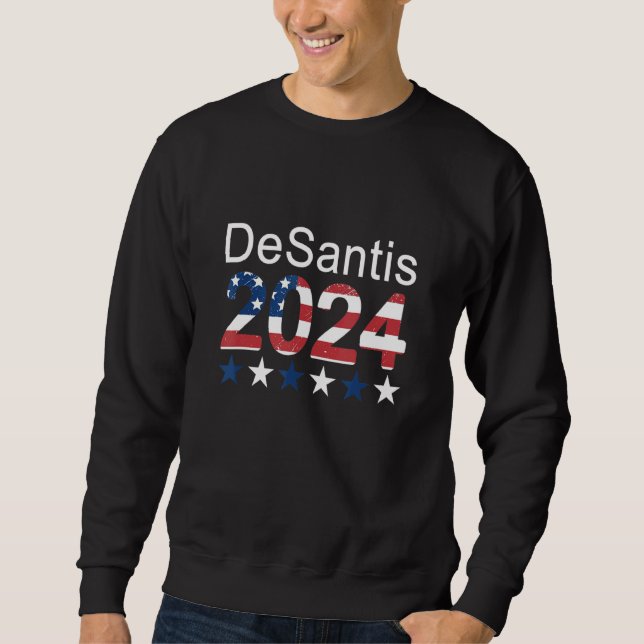 Desantis 2024 Make America Florida Flag Election R Lång Ärmad Tröja (Framsida)