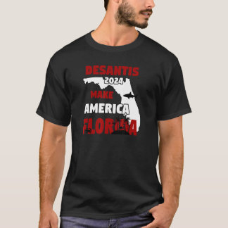 Desantis 2024 Make America Florida Flamingo Shark T Shirt