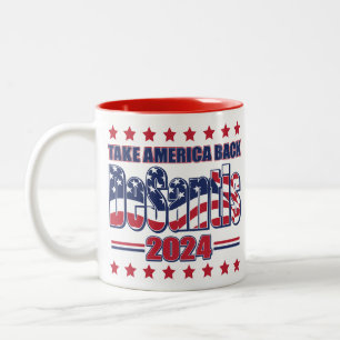 DeSantis-2024-Take-America-Back- Två-Tonad Mugg