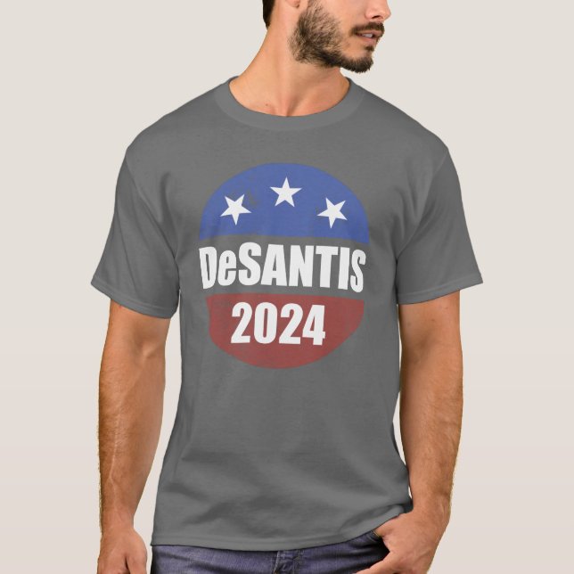 Desantis 2024: Valknapp Gör Amerika Florida T Shirt (Framsida)