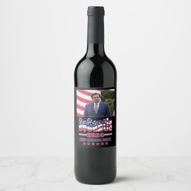 DeSantis 2024 Vinflaska Etikett (Framsida)