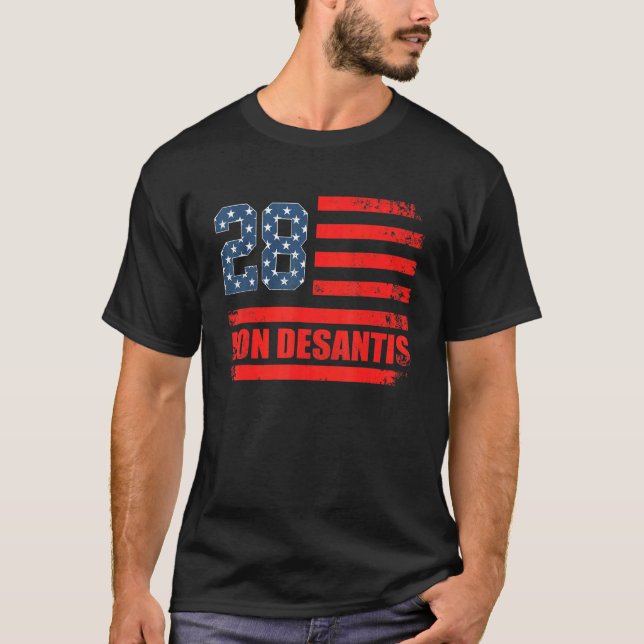 Desantis 2028 American Flag USA Flag 2 T Shirt (Framsida)