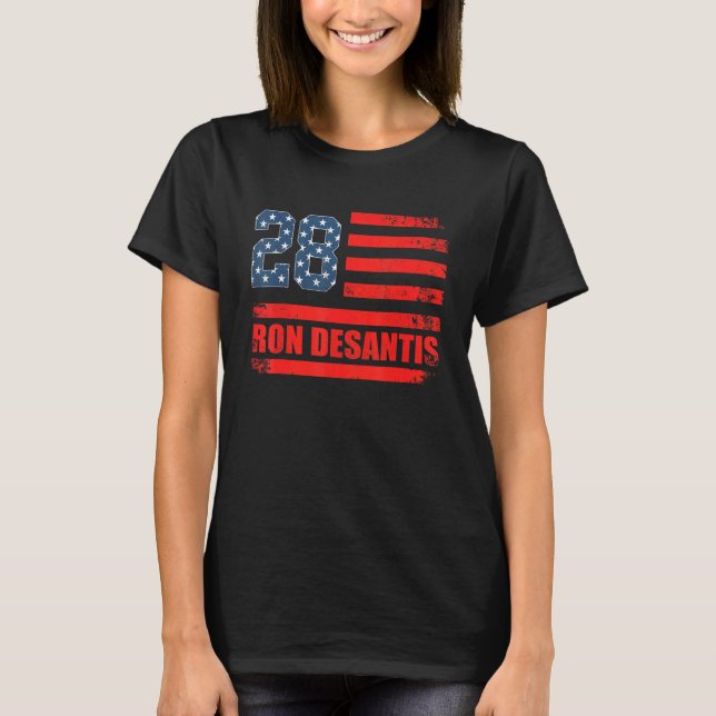 Desantis 2028 American Flag USA Flag 2 T Shirt (Framsida)