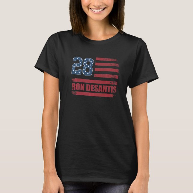 Desantis 2028 American Flag USA Flag  3 T Shirt (Framsida)