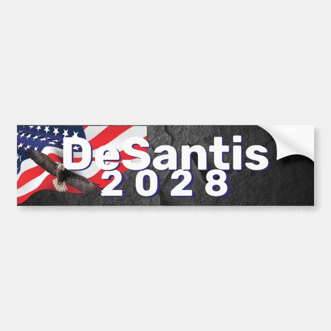 DeSantis 2028 Flagga med Örn Bumper Sticker Bildekal (Framsidan)