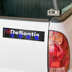 DeSantis 2028 on Black Sten Bumper Sticker Bildekal