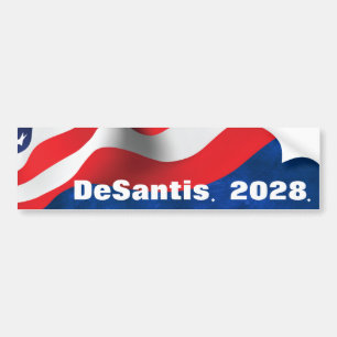DeSantis 2028 Text med Flagga Bildekal