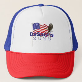 DeSantis 2028 Text om amerikansk Flagga Keps